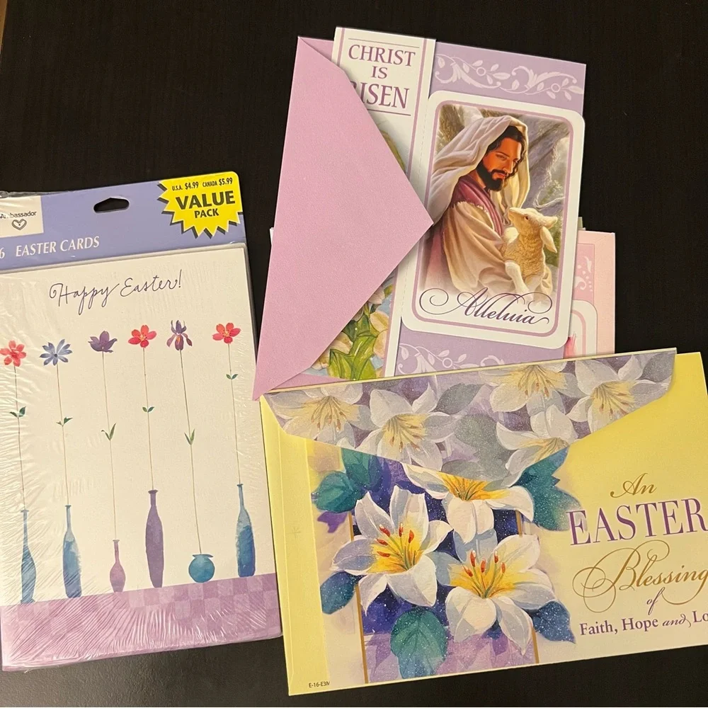 Bundle of Religious Greeting Cards Birthday Easter Get Well Sympathy & More - Picture 6 of 13